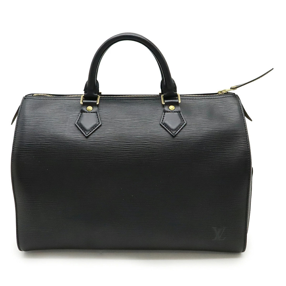 LOUIS VUITTON Epi Speedy Handbag Boston Bag Leather Noir Black